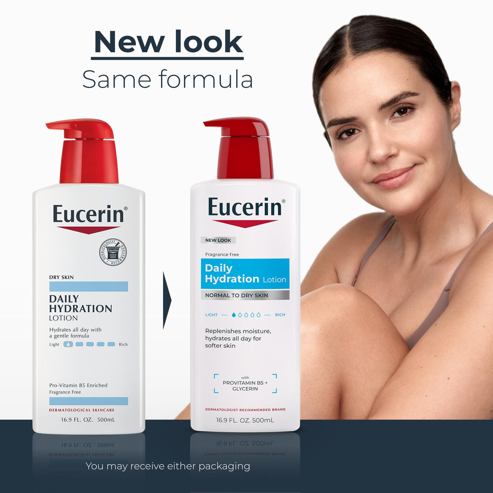 Eucerin pump top detail demonstrating easy, hygienic dispensing