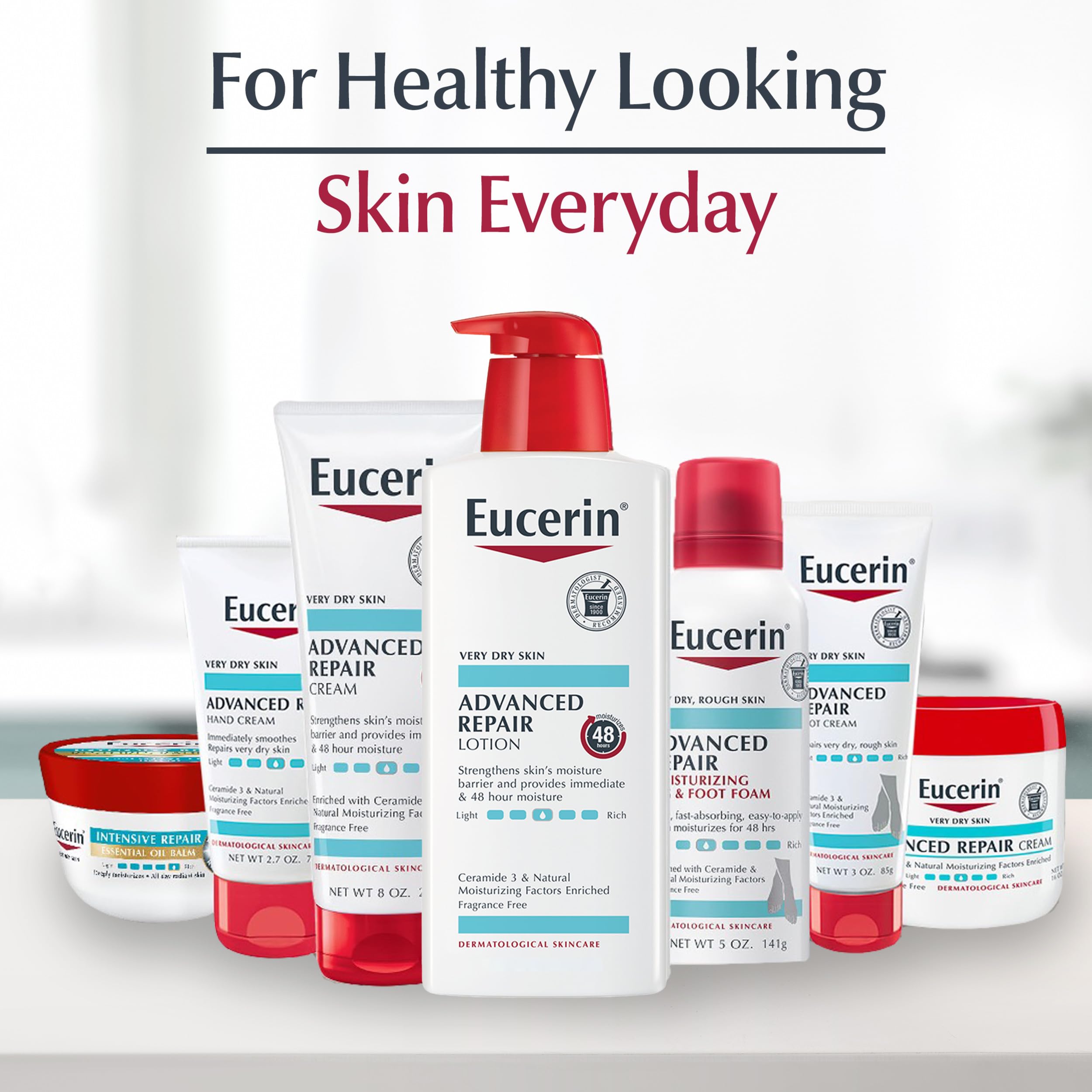 Eucerin lotion applied to hands for immediate smoothing and hydration