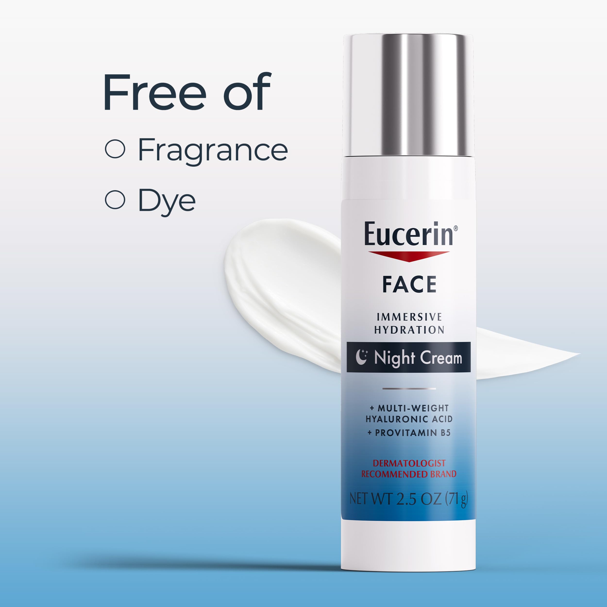 Eucerin night cream on bedside table illustrating nightly use convenience