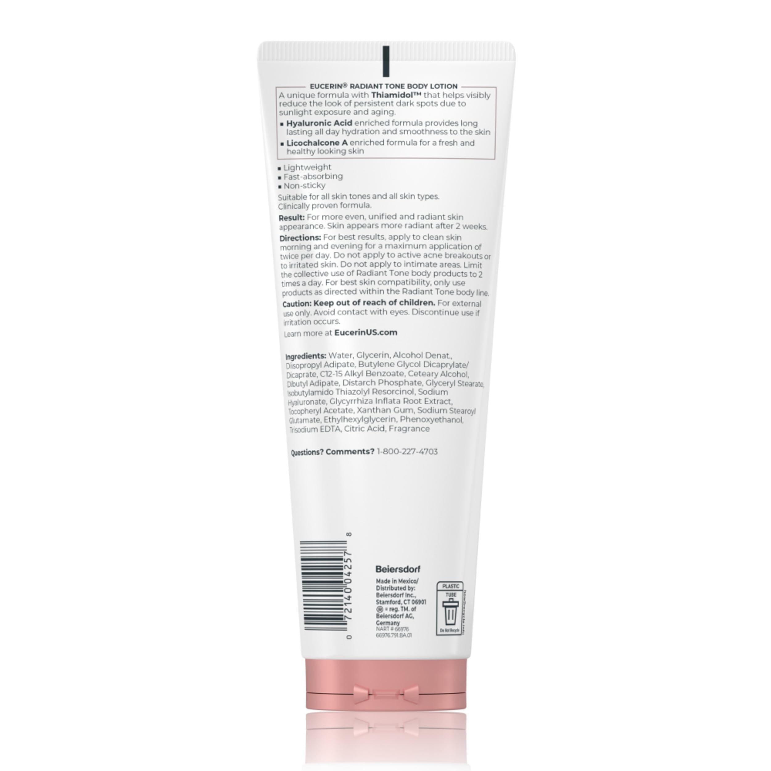 Eucerin before and after mockup illustrating reduced dark spot appearance