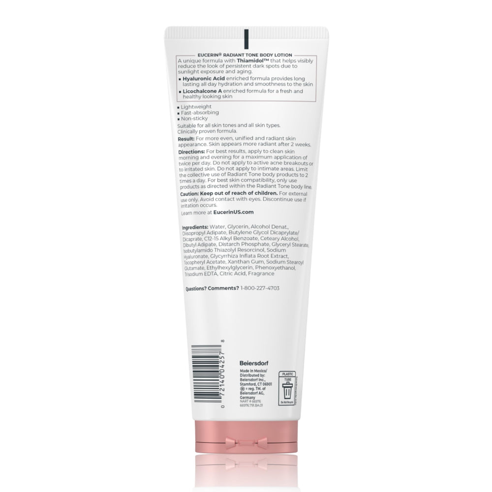 Eucerin before and after mockup illustrating reduced dark spot appearance