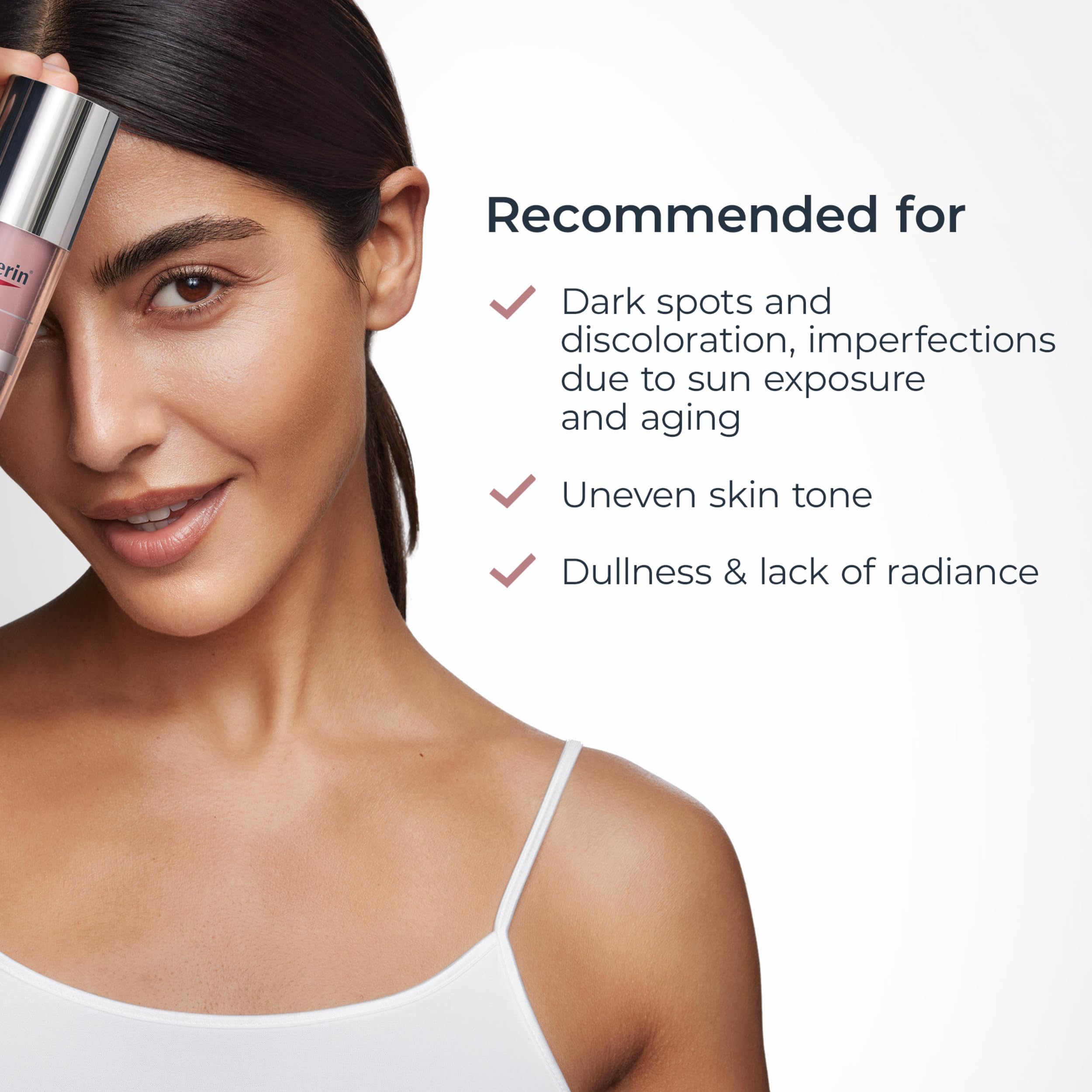 Eucerin applied before sunscreen showing daytime protection layering