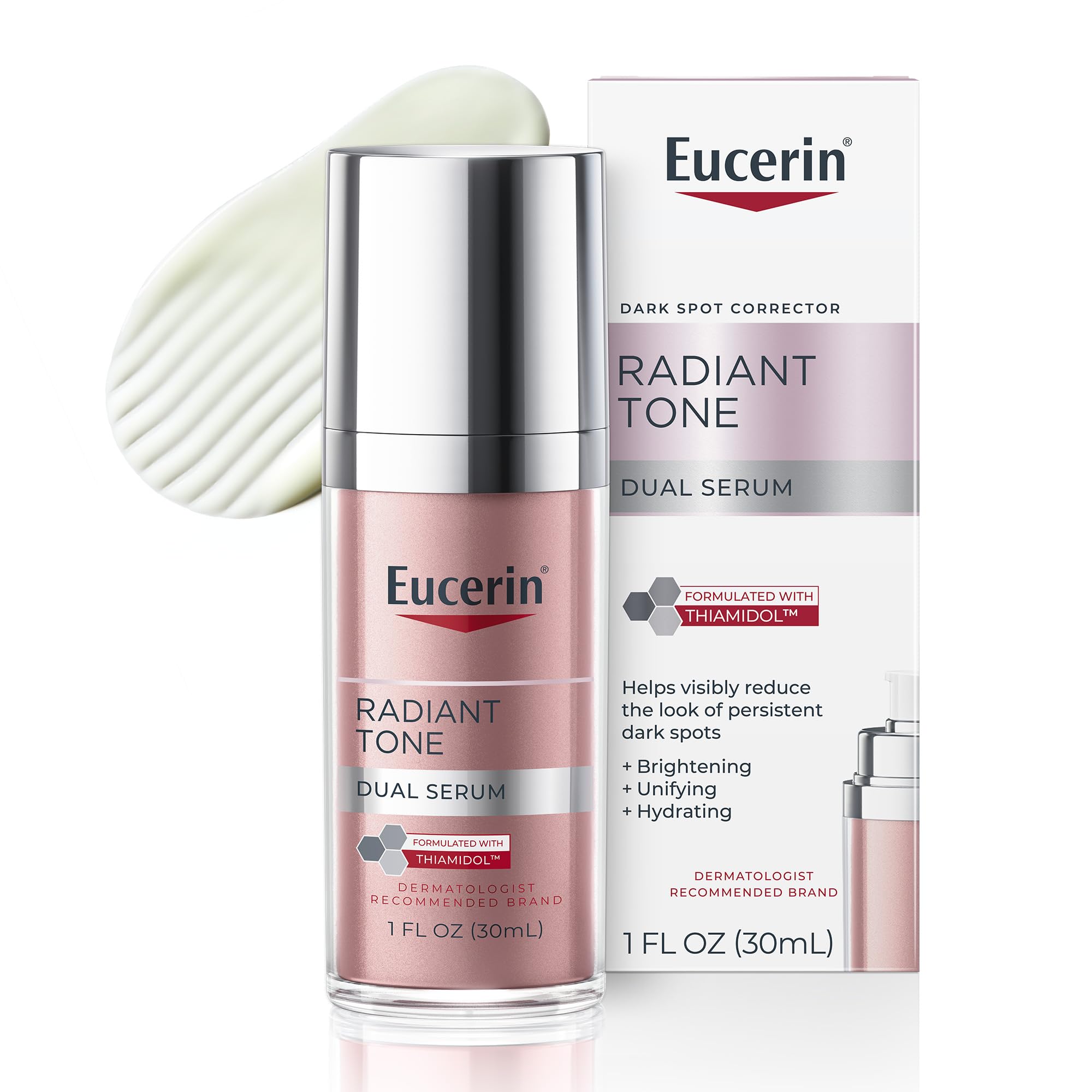 Eucerin front bottle showing sleek label and target benefit