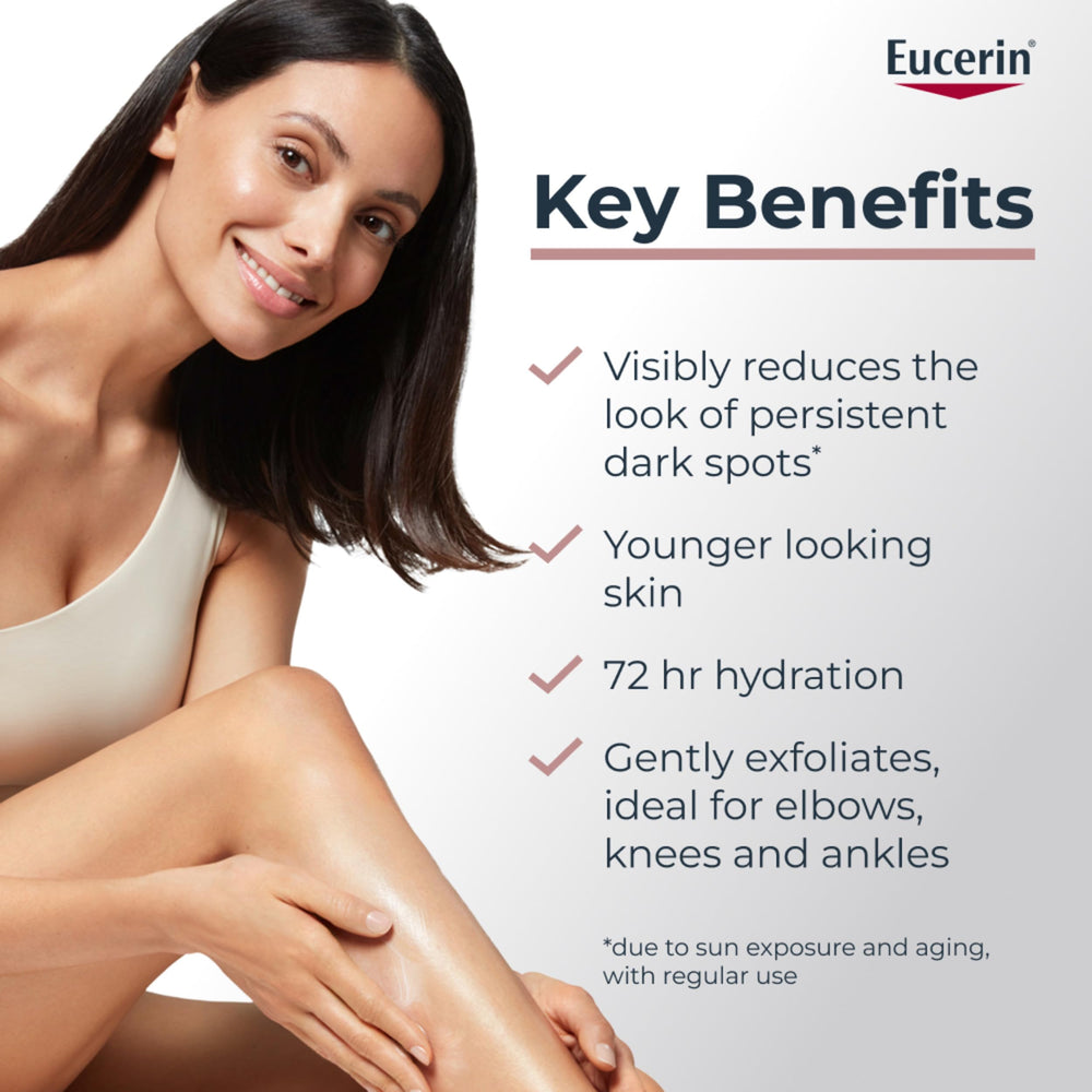 Eucerin cream texture close-up displaying smooth absorbent formula benefit