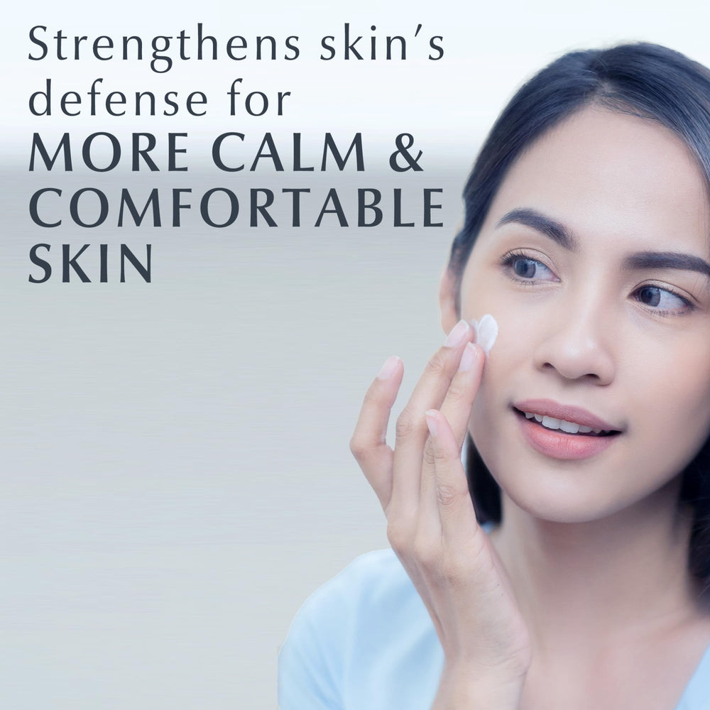 Back label of Eucerin night cream highlighting ingredient list and free-of claims