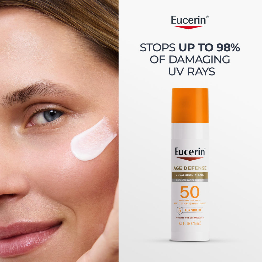 Eucerin applied on hand demonstrating quick absorption and finish
