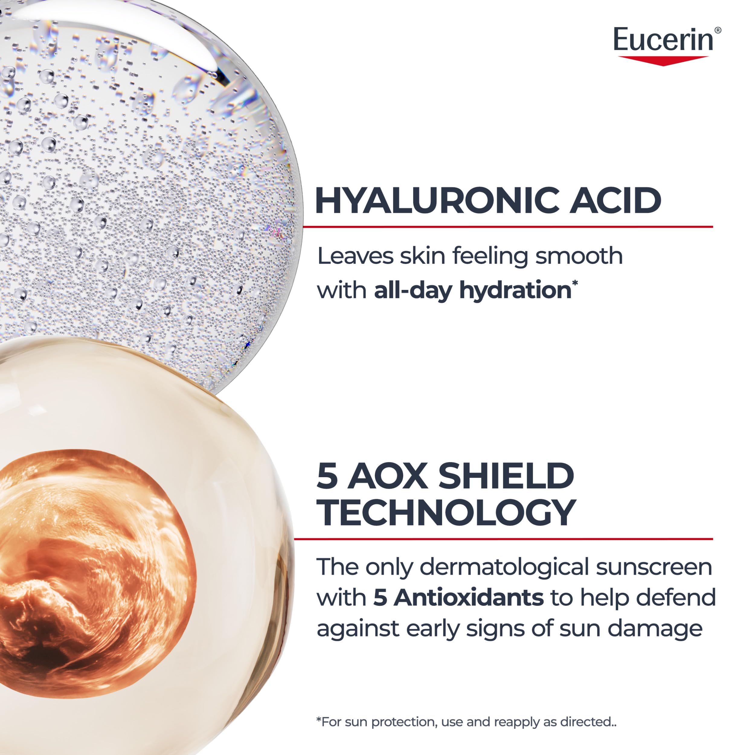 Eucerin back label close-up highlighting ingredients and claims