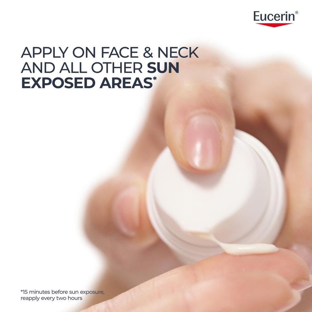 Eucerin hyaluronic acid illustration emphasizing lightweight hydration