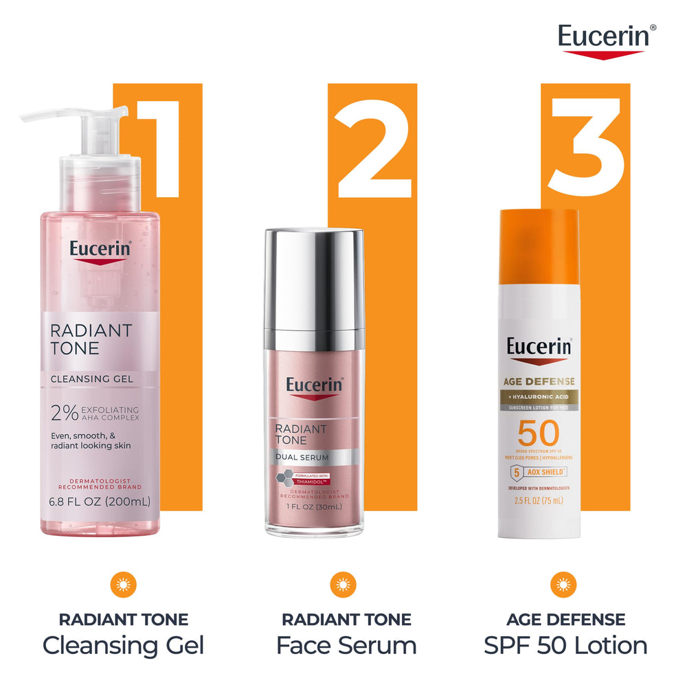 Eucerin applied outdoors illustrating visible sun-protection benefits