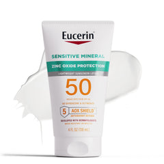 Eucerin front packaging showing tube and SPF 50 protection benefit