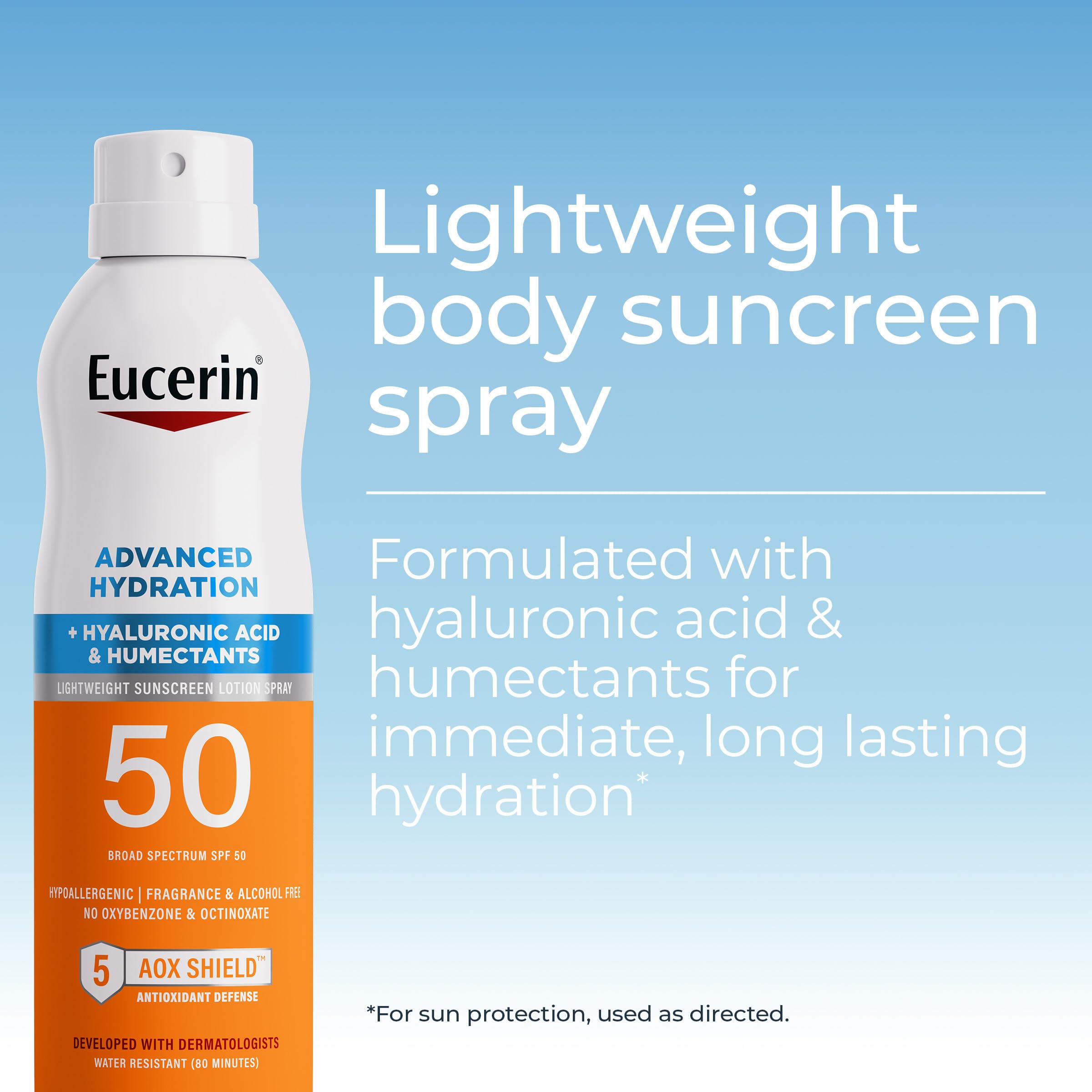 Eucerin side label details highlighting ingredients and size