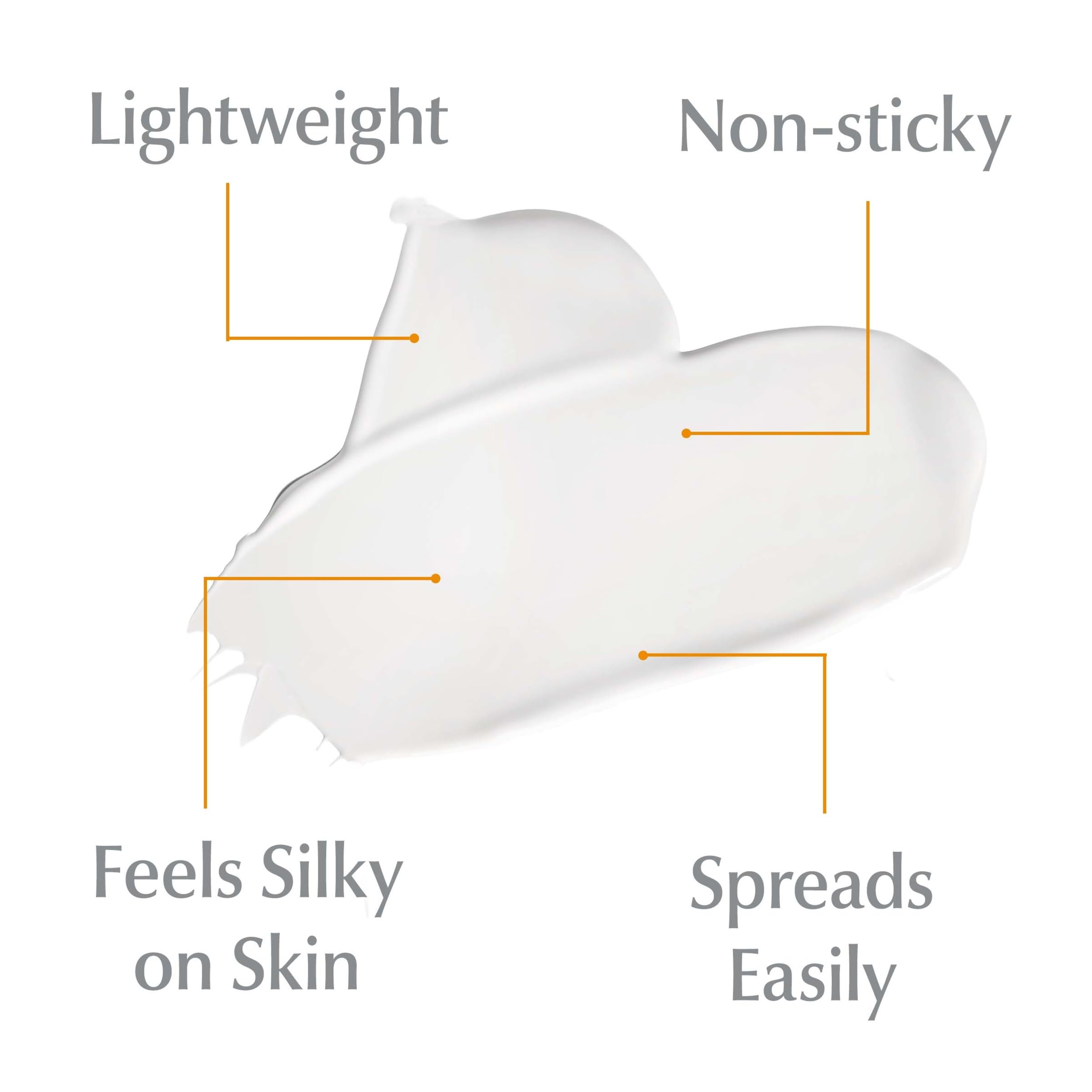 Eucerin tube cap open dispensing lotion showing easy-use benefit