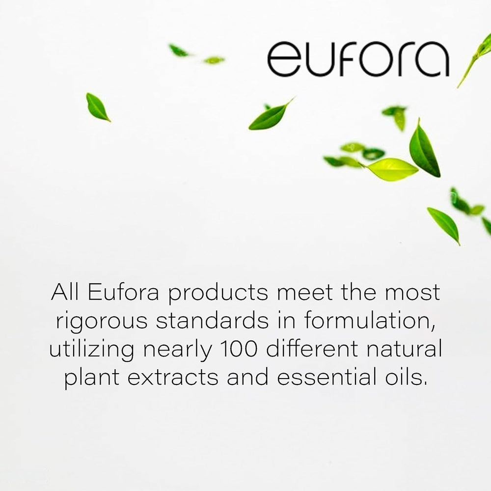 Eufora being applied to towel-dried hair demonstrating detangling and frizz control benefits