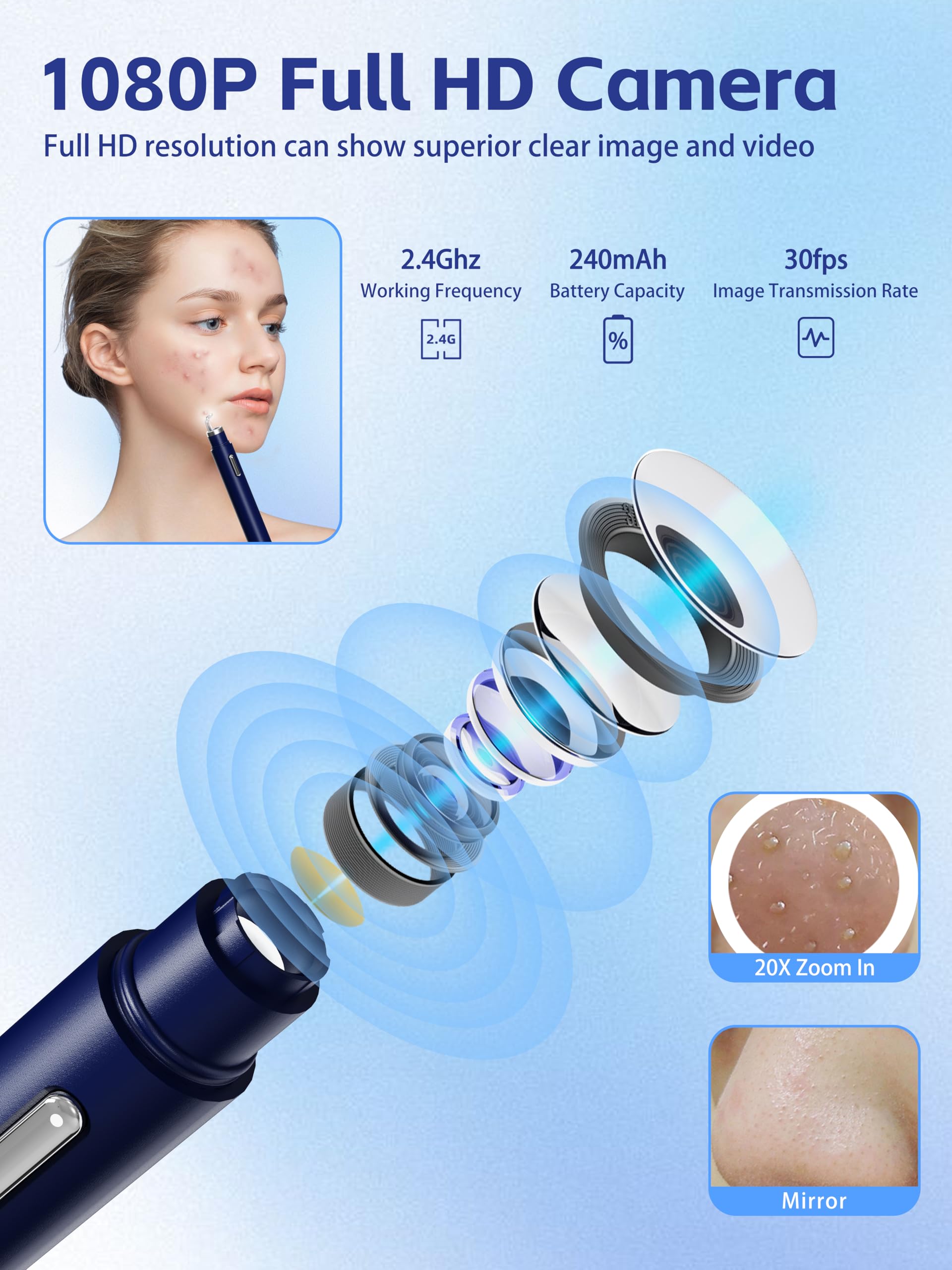 EURART closeup of 5MP camera lens and six LEDs improving visibility for precise extractions