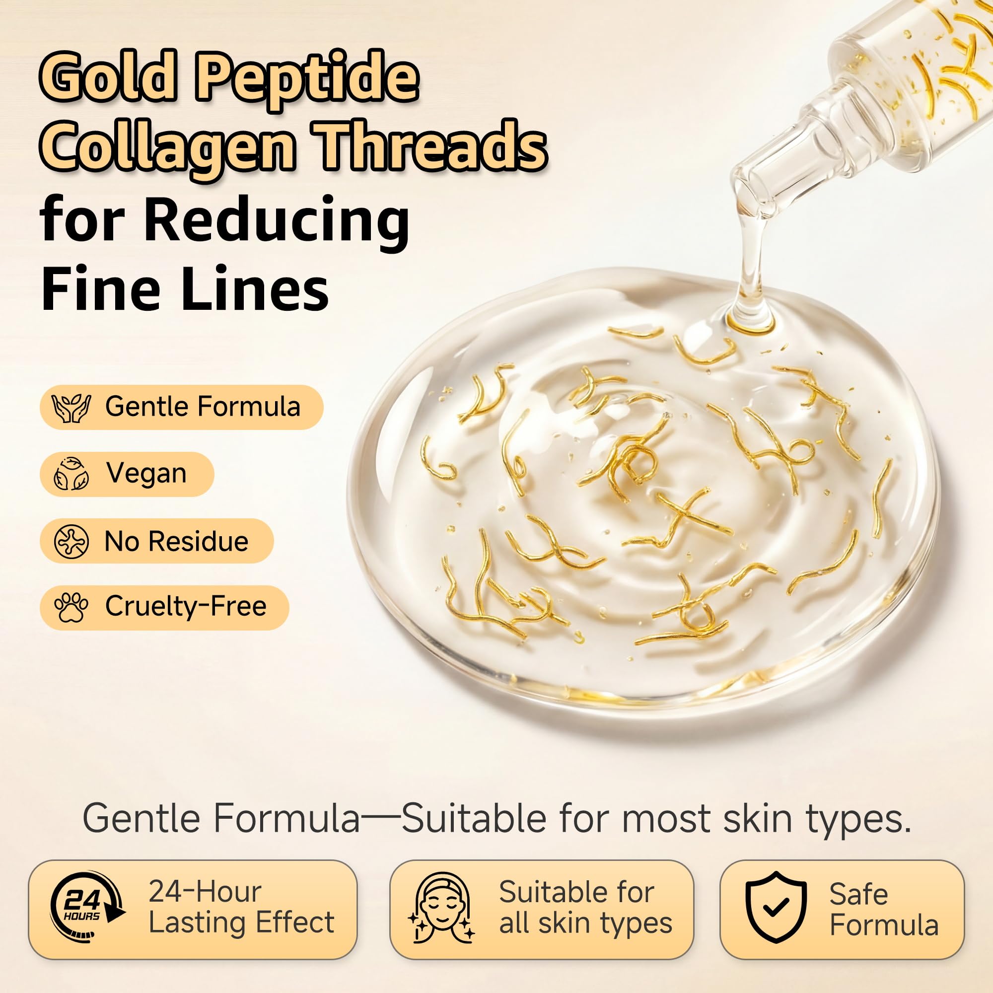Eustofeyce ingredient label detail featuring peptides and hydration benefits