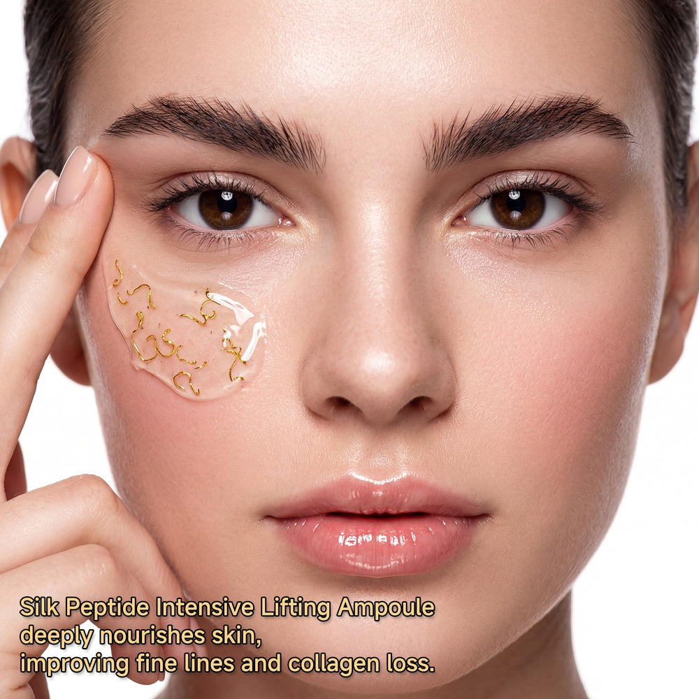 Eustofeyce silk peptide serum texture close-up highlighting fast absorption