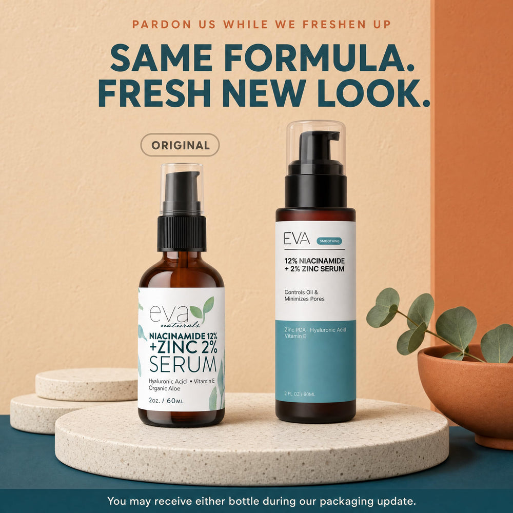 Eva Naturals dropper dispensing serum, showing lightweight texture