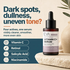 Eva Naturals dropper dispensing serum, demonstrating lightweight texture