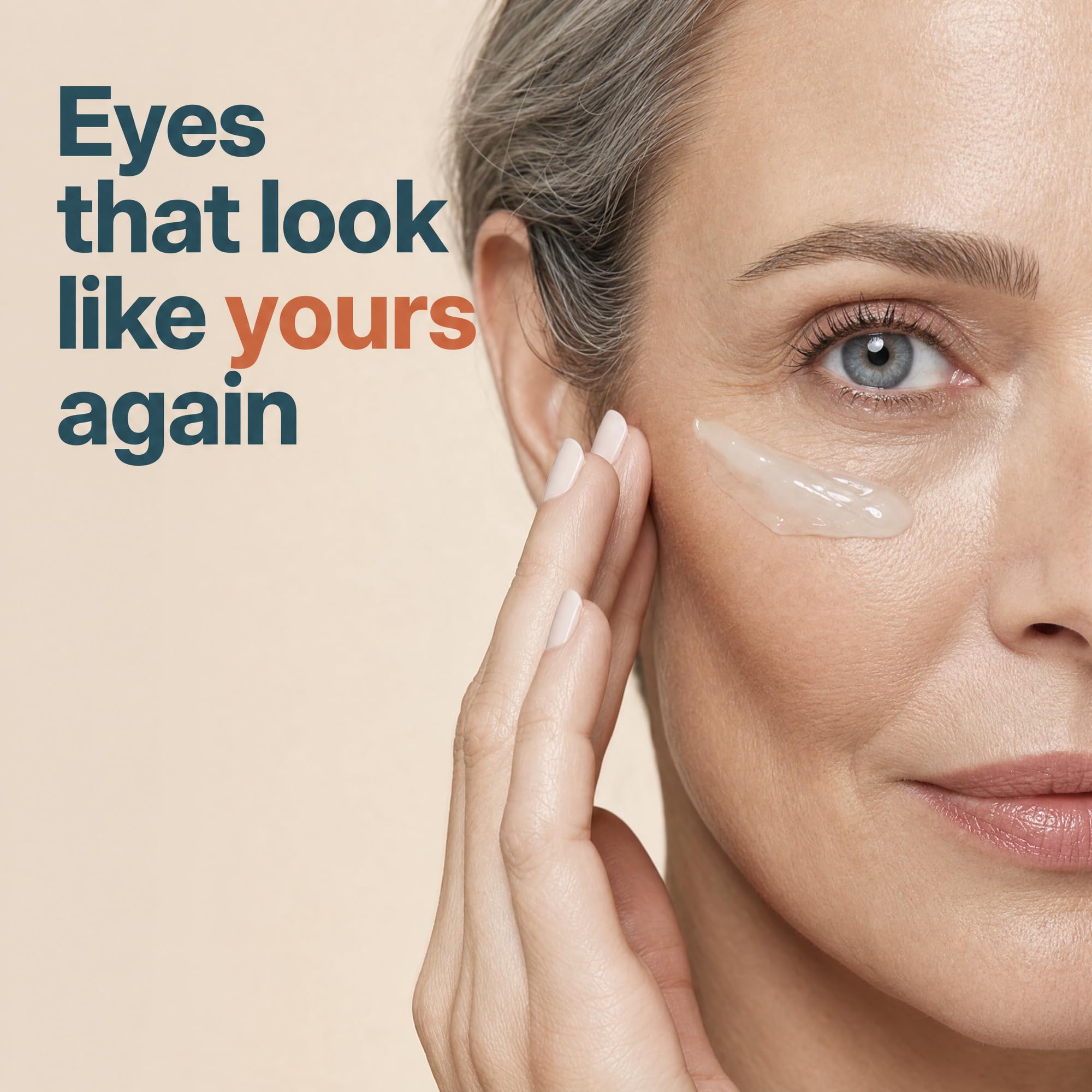 Eva Naturals applying gel under eye to reduce puffiness and refresh