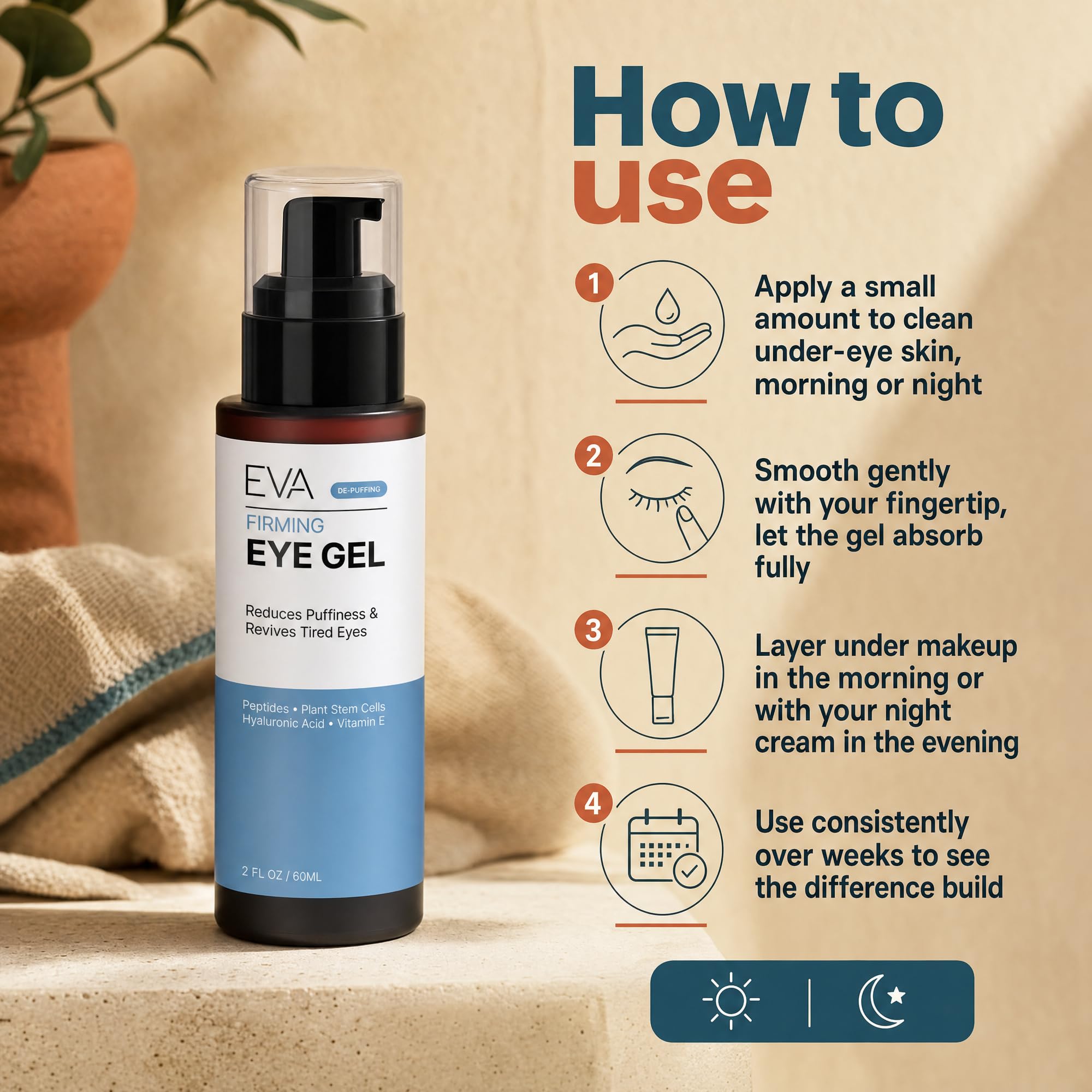 Eva Naturals used under makeup demonstrating smooth, matte finish