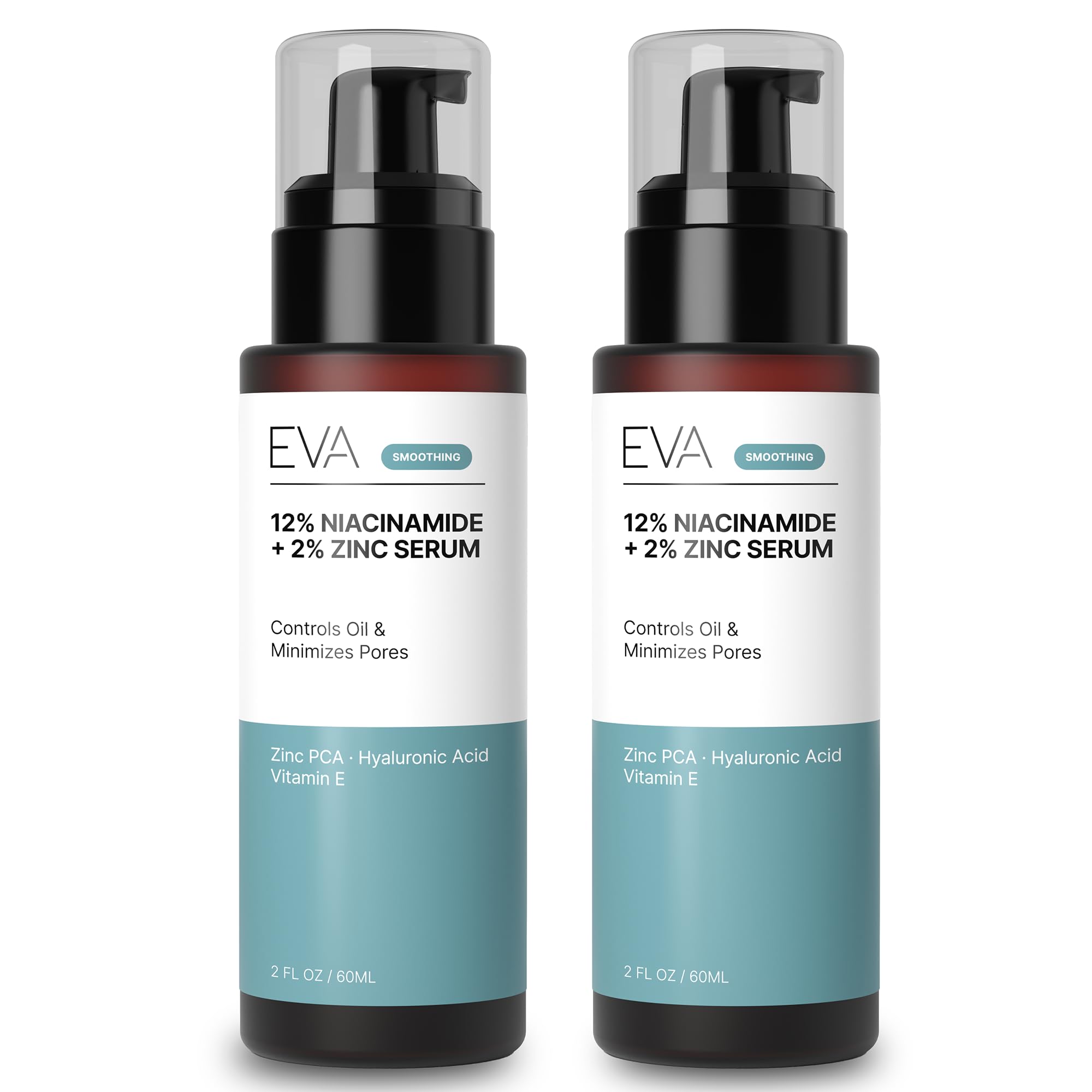 Eva Naturals front packaging showing two 2 oz bottles and value