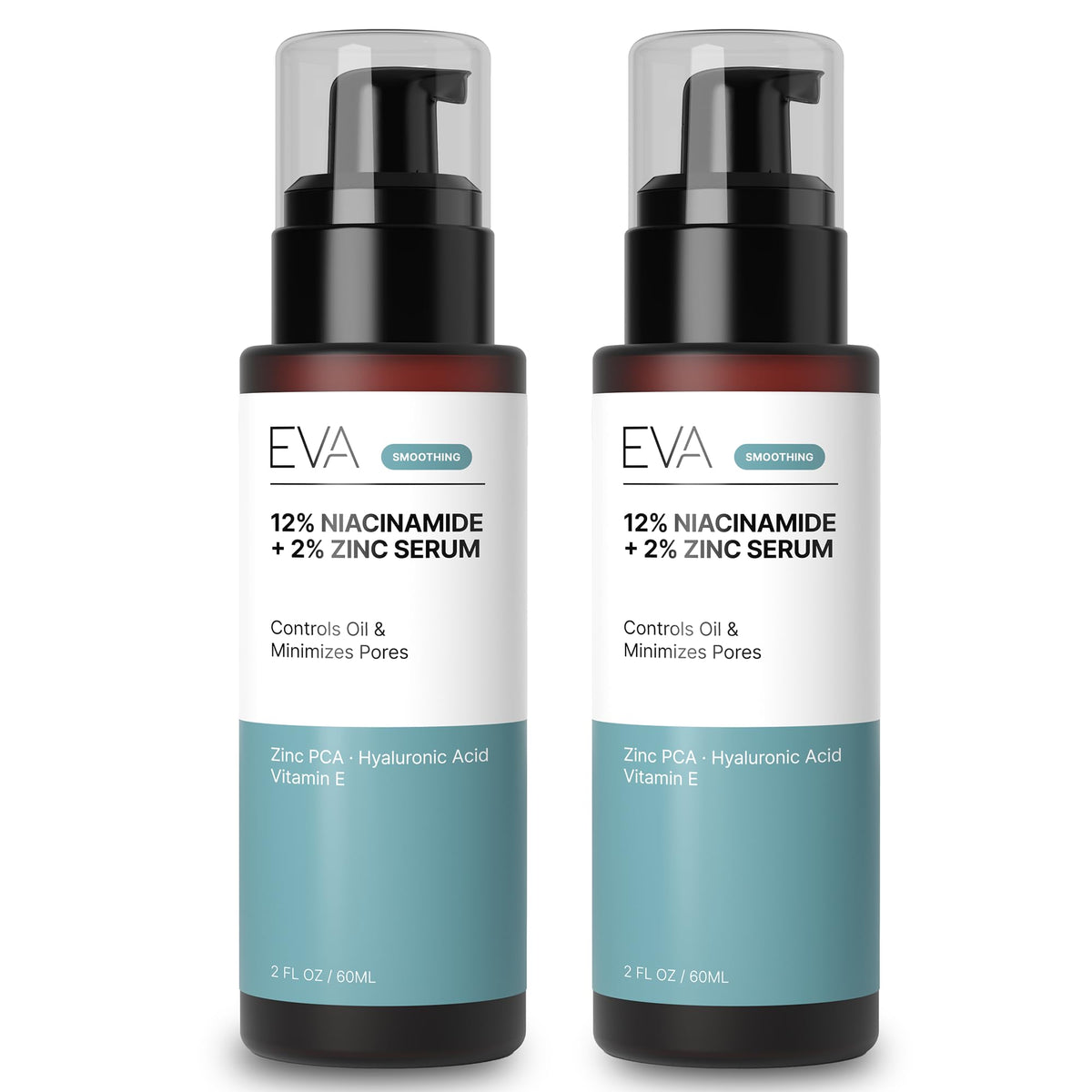 Eva Naturals front packaging showing two 2 oz bottles and value
