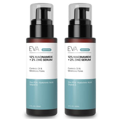 Eva Naturals front packaging showing two 2 oz bottles and value