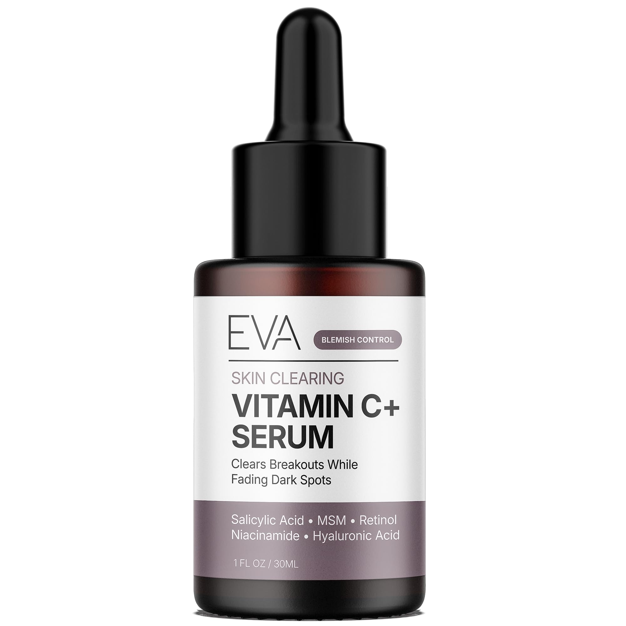 Eva Naturals front packaging showing the serum and clear benefits