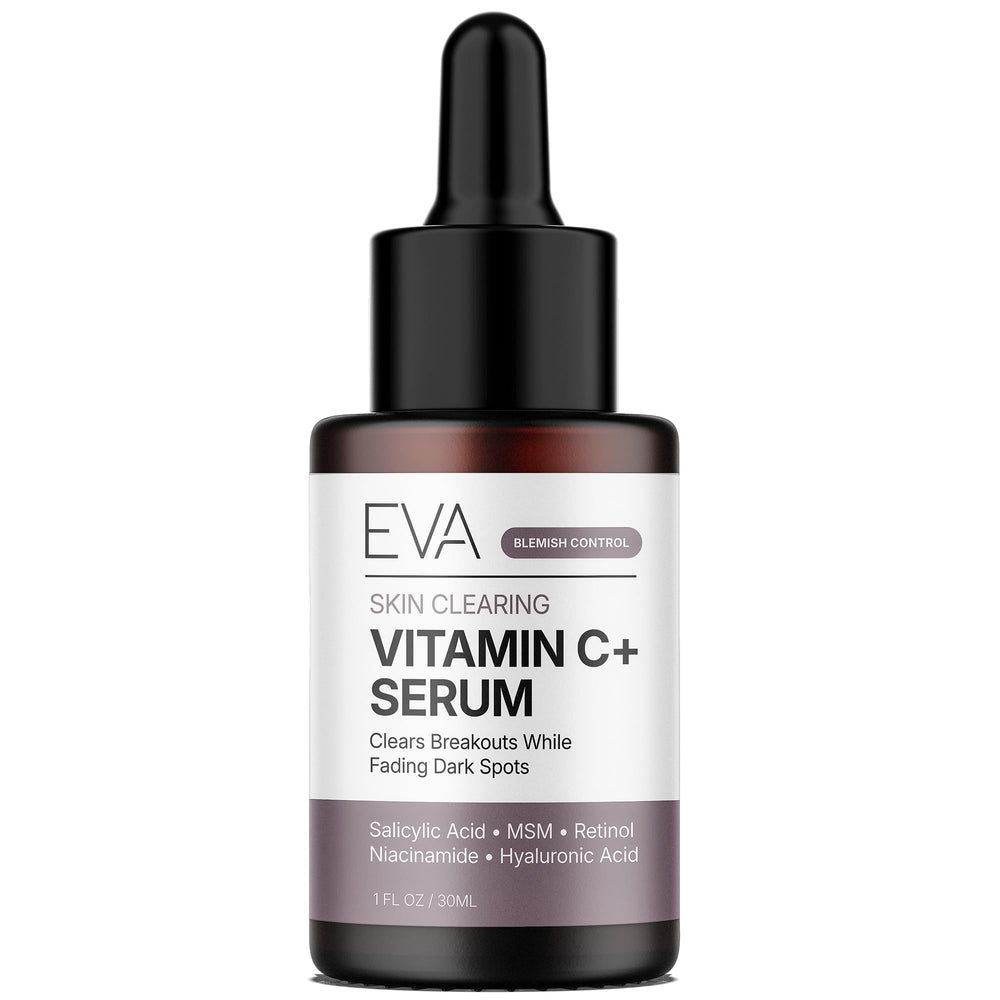 Eva Naturals front packaging showing the serum and clear benefits
