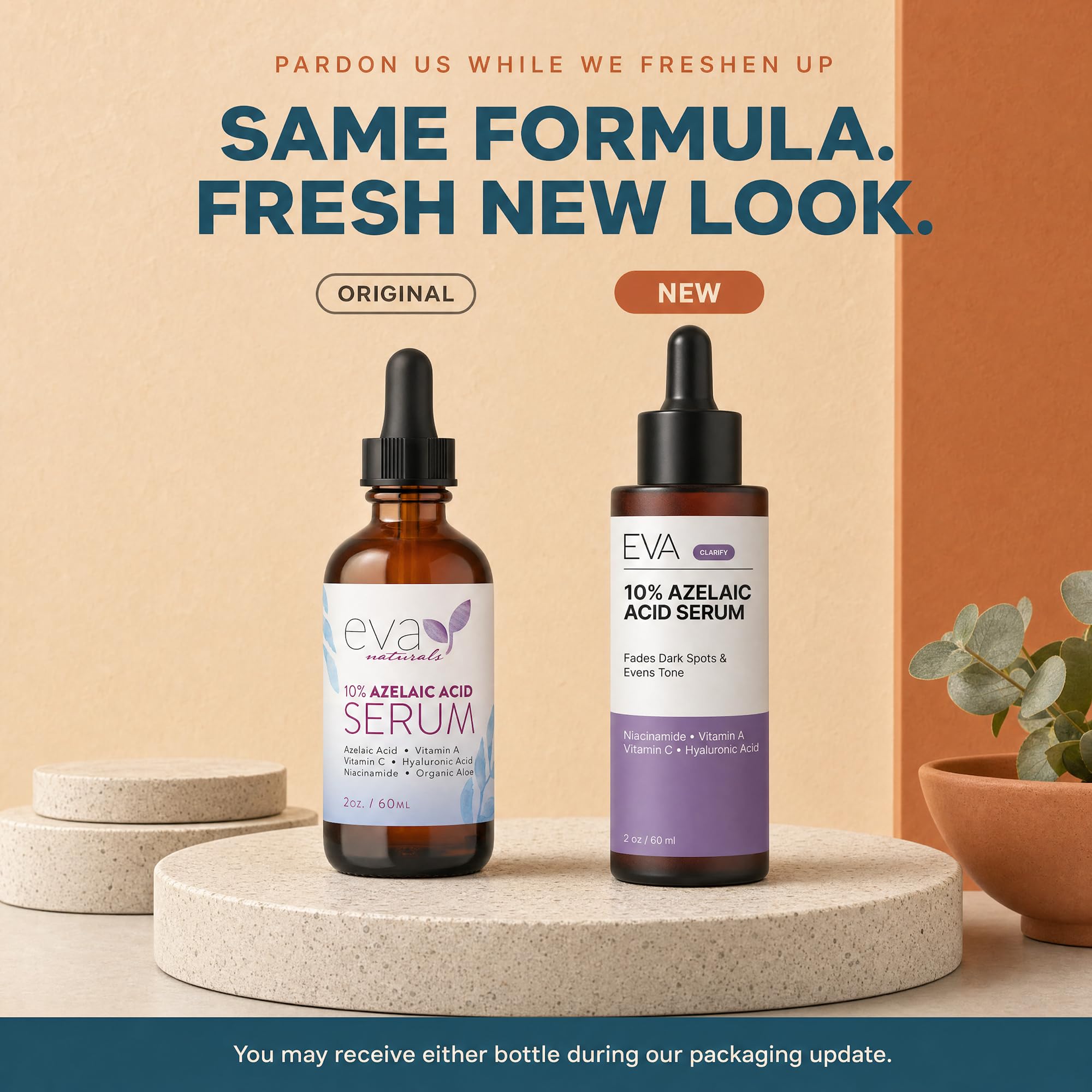Eva Naturals dropper dispensing clear serum texture for quick absorption benefit