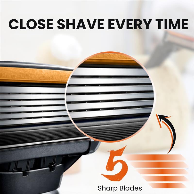 Evapure close-up of layered blades for smoother shaves