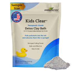 EvenbetterNow front packaging showing kids clear detox clay and trial size benefit