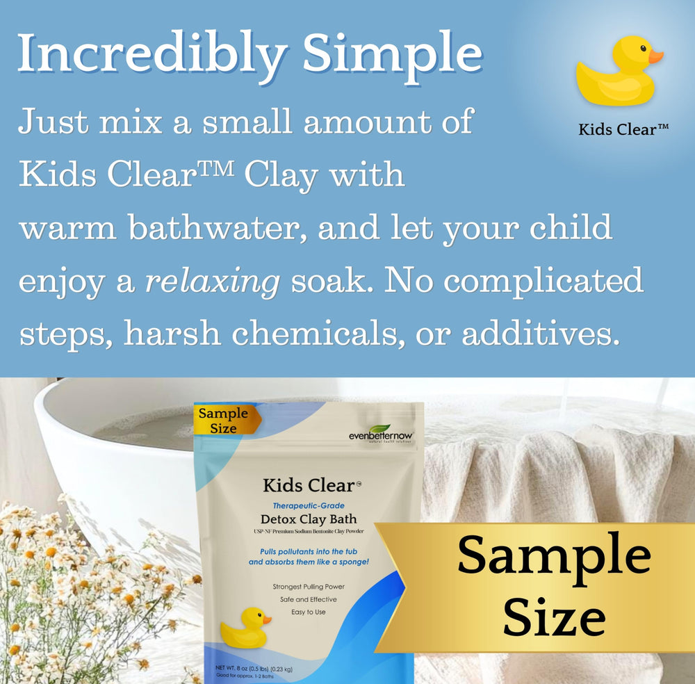 EvenbetterNow powder scoop beside coin for scale showing trial-size convenience benefit