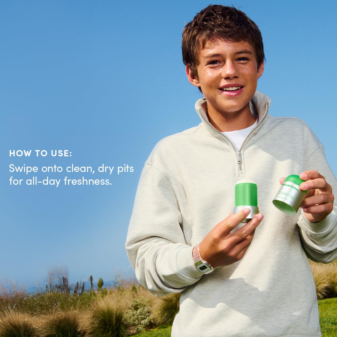 Evereden deodorant placed beside sports gear for active-kid freshness