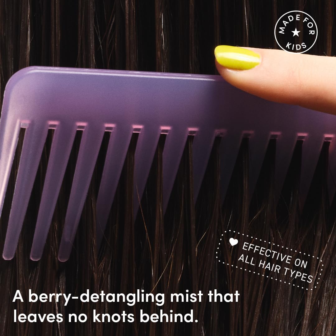Evereden detangler spray in family bathroom scene making brushing gentler