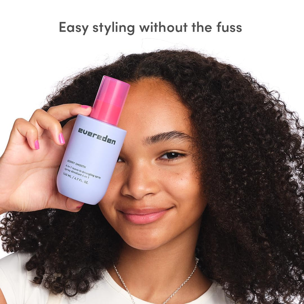 Evereden detangler spray size comparison beside common bottle to show scale