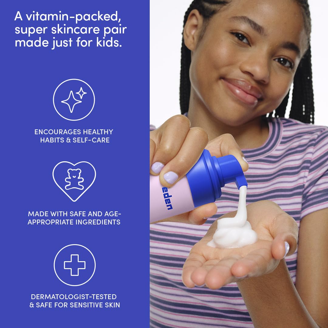 Evereden face wash pump in use showing mild cleansing for sensitive skin