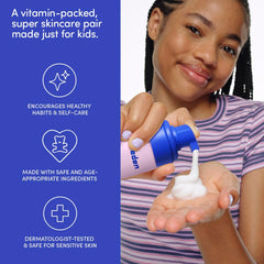 Evereden face wash pump in use showing mild cleansing for sensitive skin