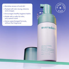 Evereden soft foam texture on hand showing mild lather and gentle cleanse
