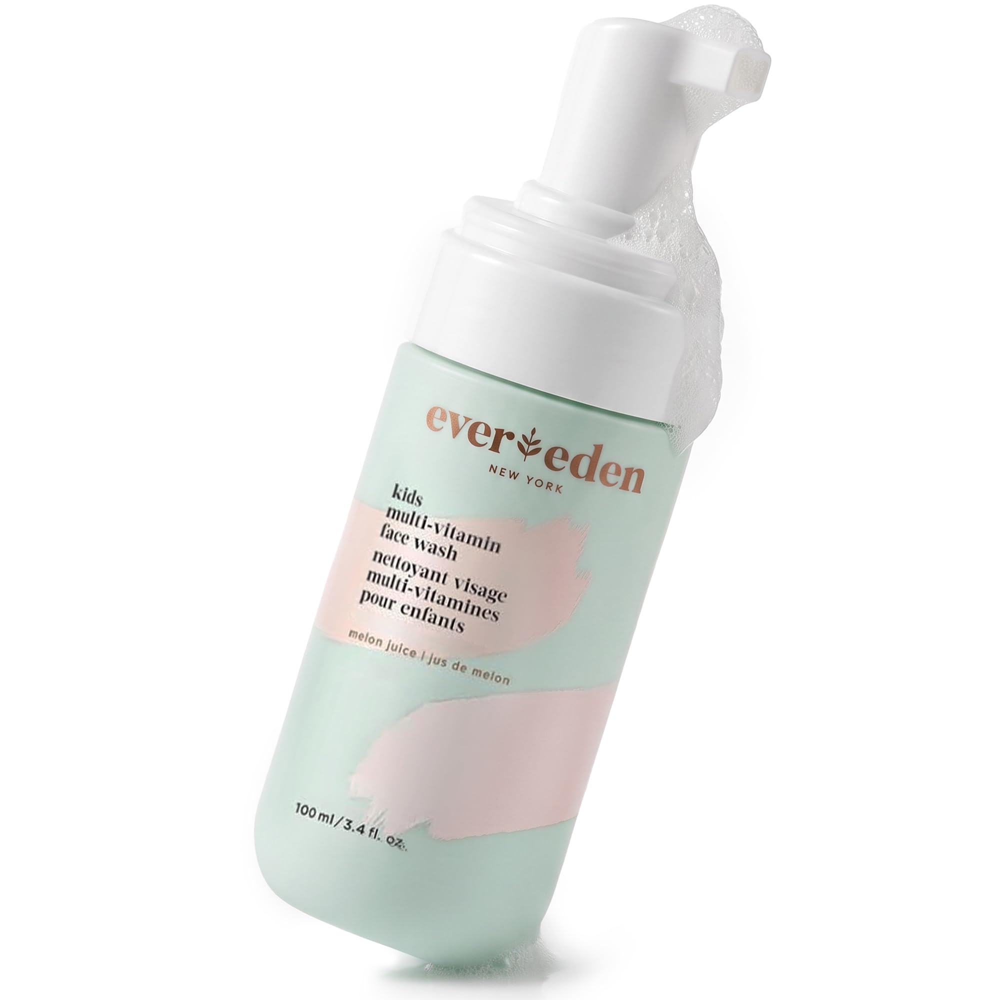 Evereden front bottle showing melon scent and kid friendly label benefit