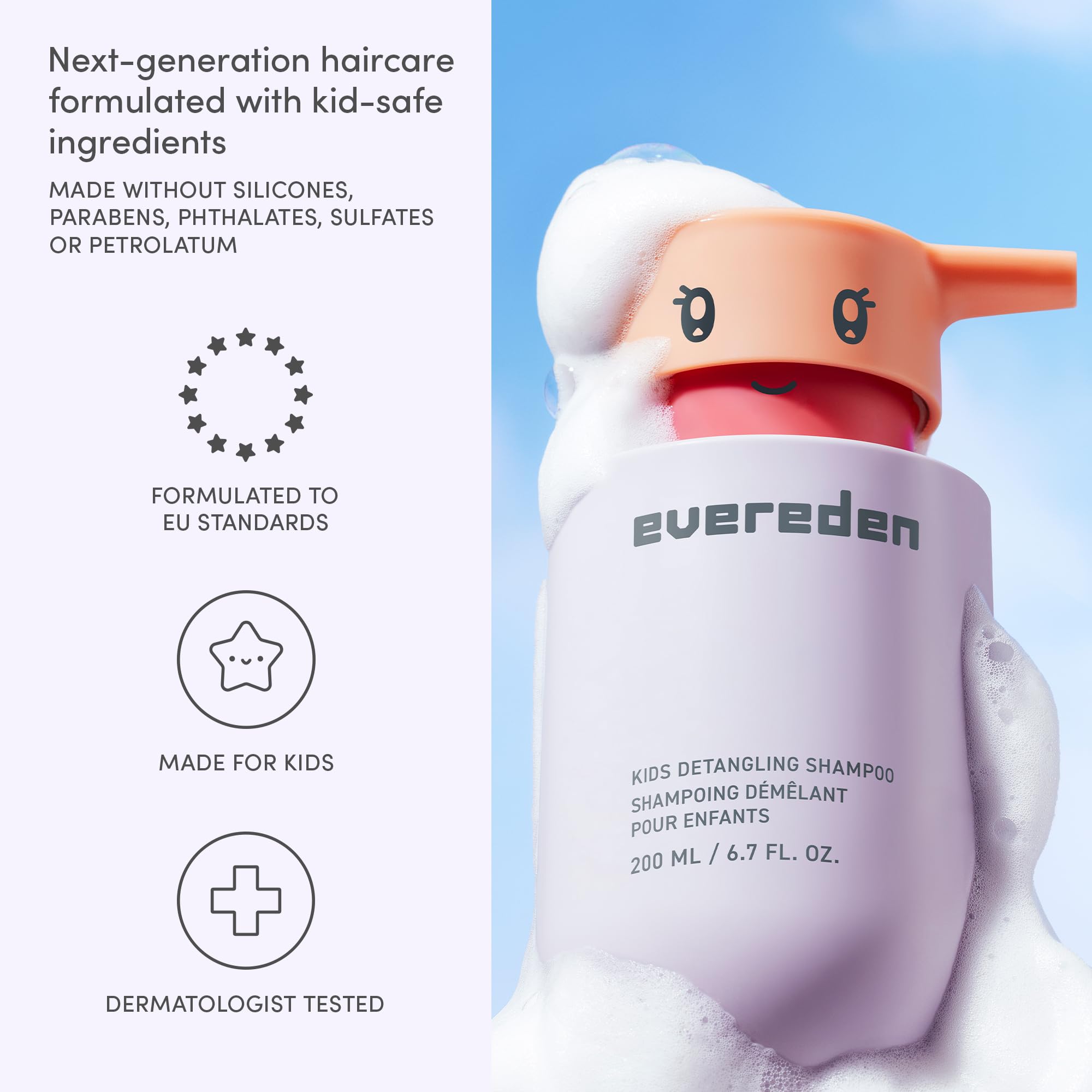 Evereden kids shampoo in bath setting for family convenience