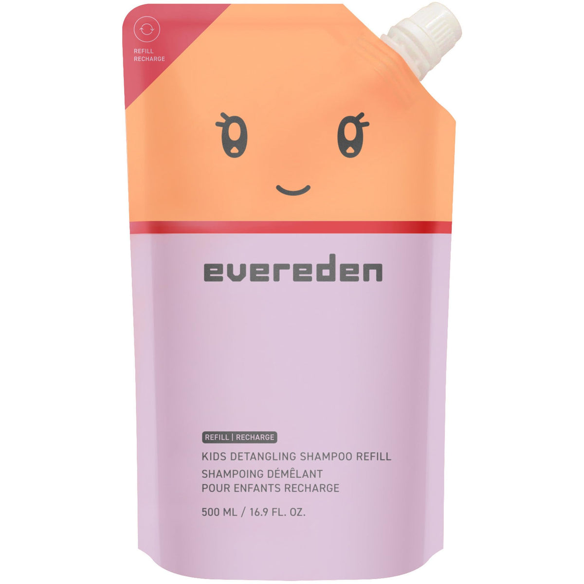 Evereden refill pouch front view showing label and clean formula benefits