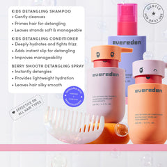 Evereden shampoo bottle close-up displaying gentle formula and pump