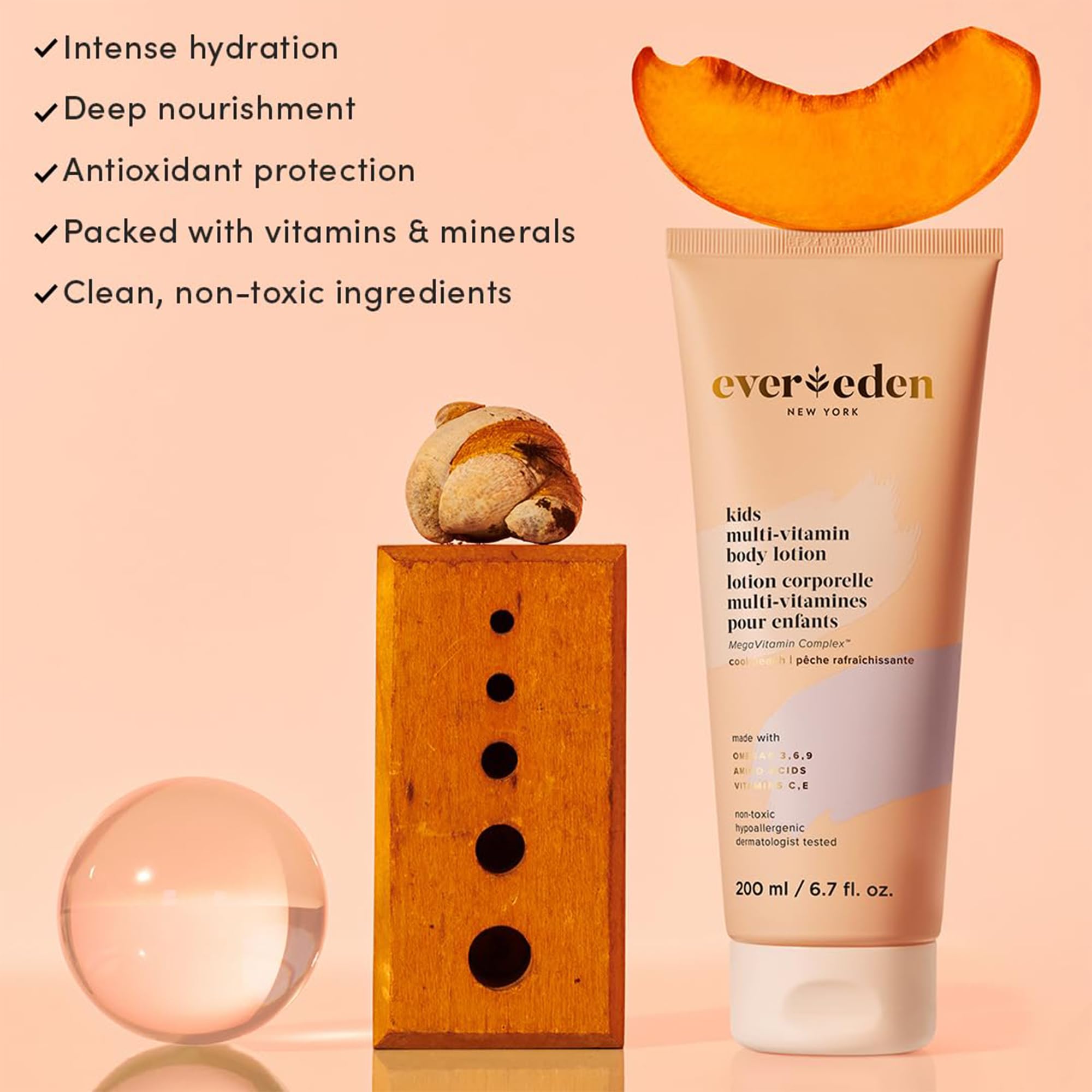 Evereden travel lotion being poured showing lightweight hydration on skin