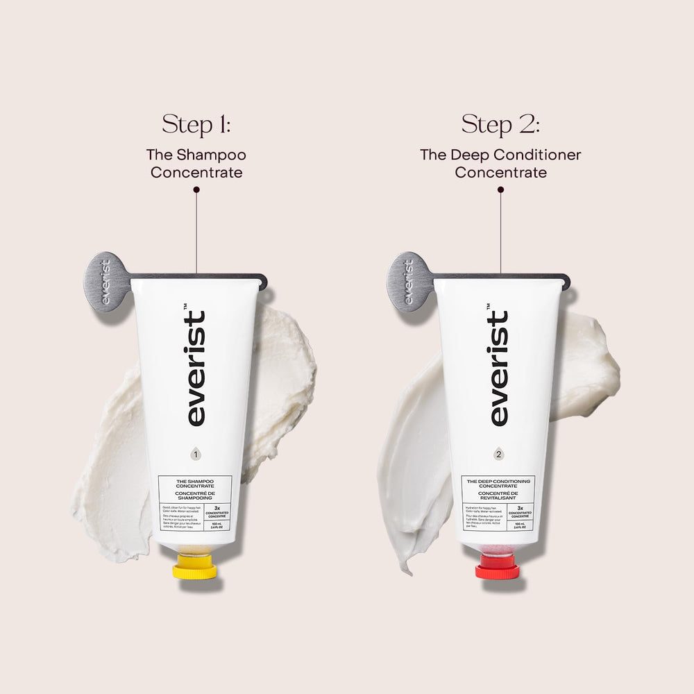 Everist displayed on bathroom shelf suggesting routine-ready natural care