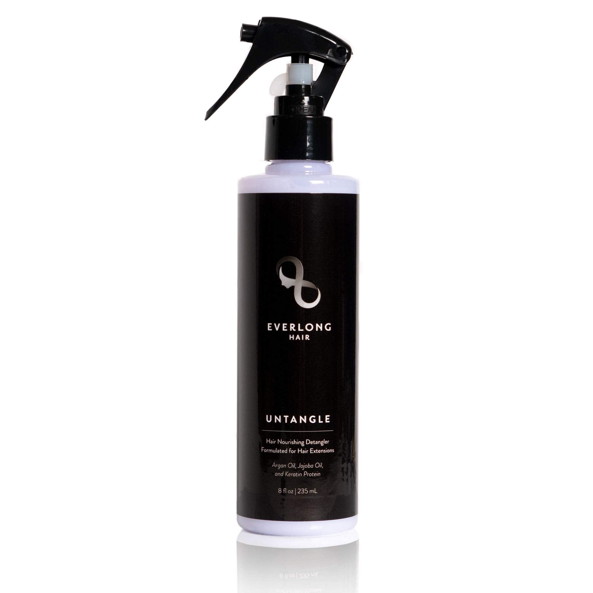 everlong front bottle displaying label and benefit of detangling