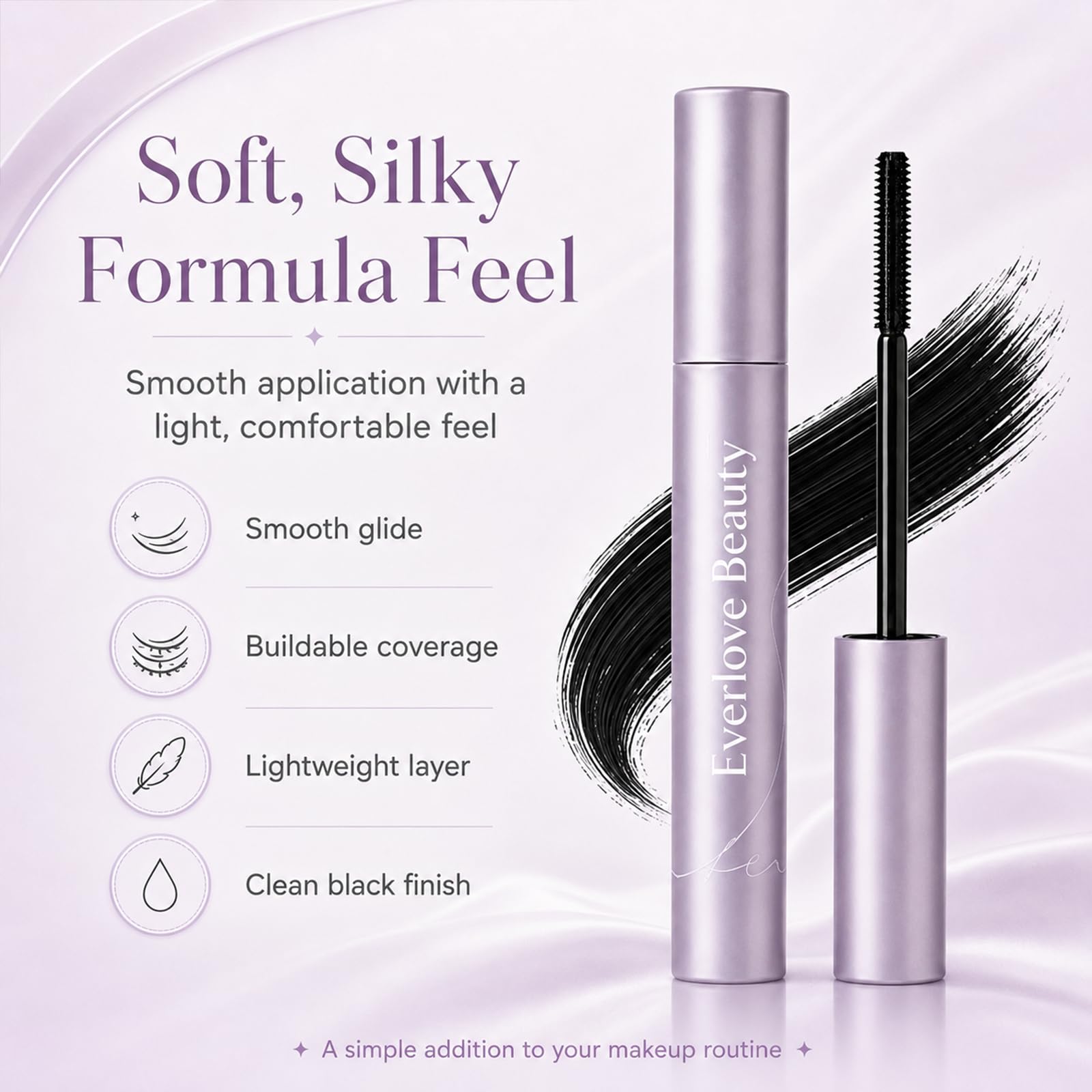 Everlove application on model demonstrating natural, non-clumpy finish