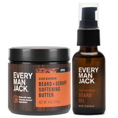Every Man Jack front packaging showing bourbon-scented combo and benefits