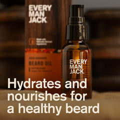 Every Man Jack dropper dispensing oil into hand for precise, mess-free application