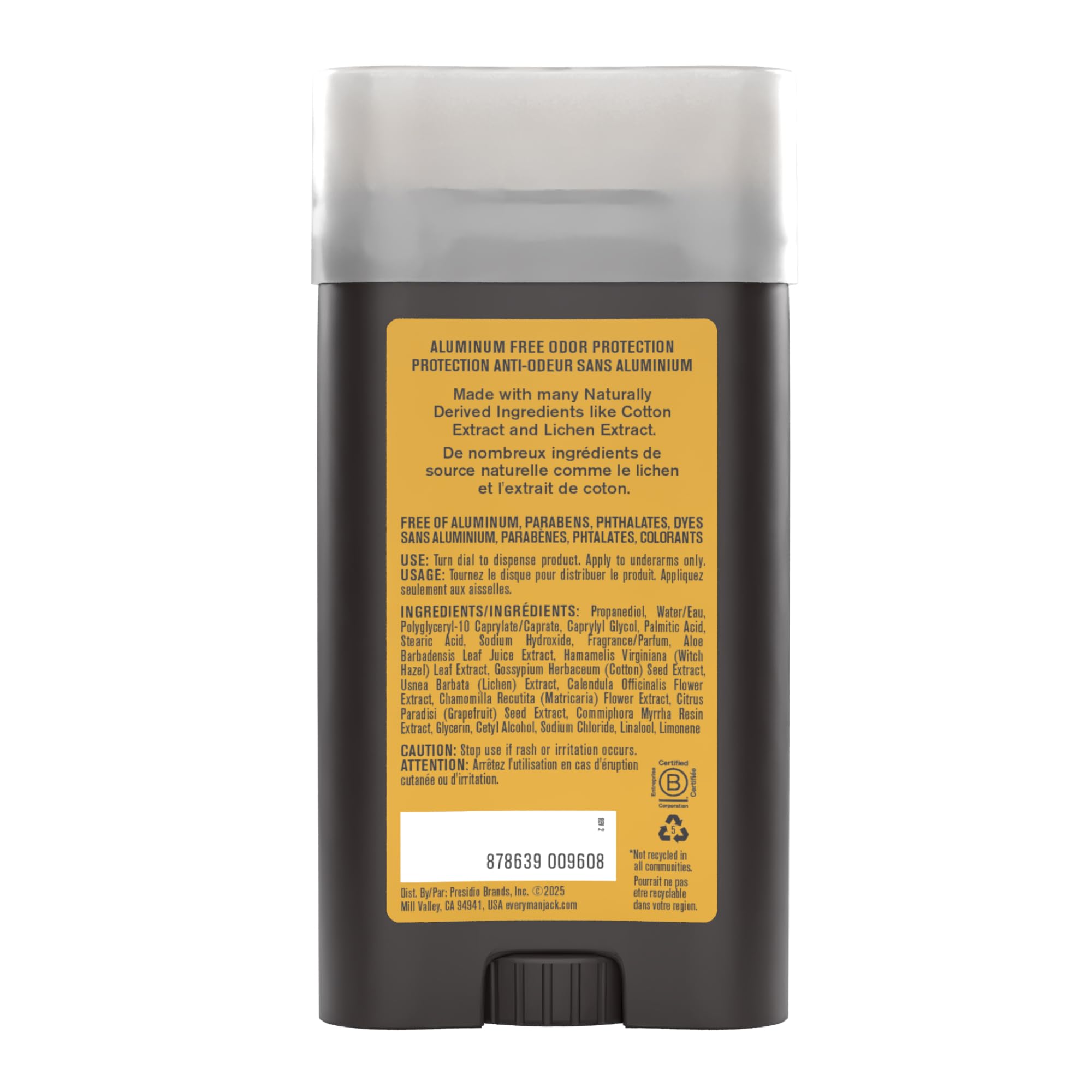 Every Man Jack deodorant in outdoor setting underscoring woodsy scent inspiration